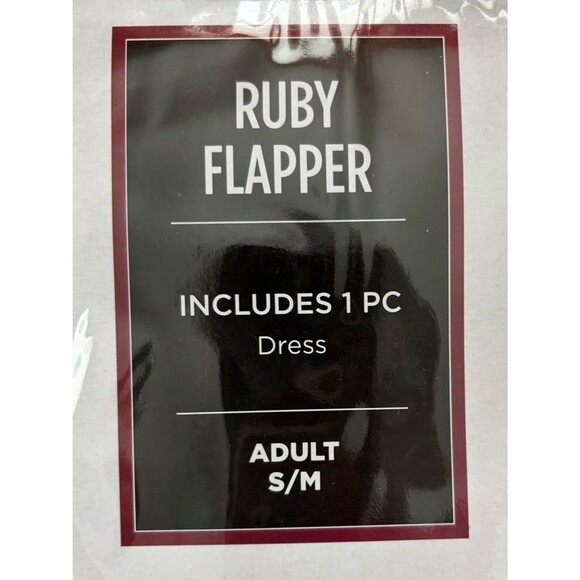 RUBY FLAPPER 1 Pc. Set Adult Halloween Costume Ruby Red Size Adult S/M NEW - Picture 4 of 7